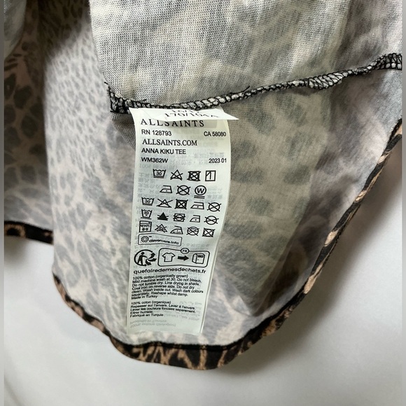 AllSaints Leopard Print Women's Top XL - Picture 3 of 7